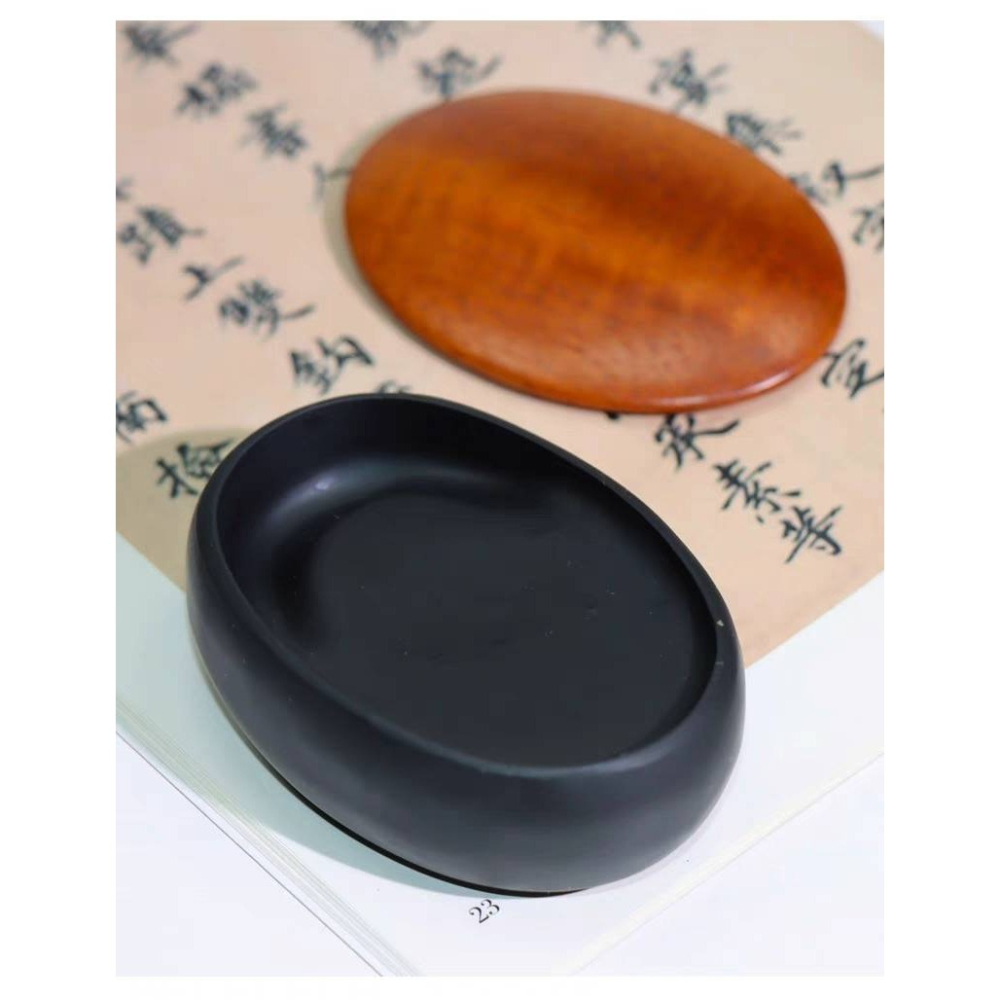 台灣快速出貨~ 書韻堂【掌中寶原石硯台】帶蓋木蓋硯台 原石硯台 初學隨身歙硯書法書畫天然石頭墨池墨碟文房四寶禮品筆墨紙硯-細節圖5