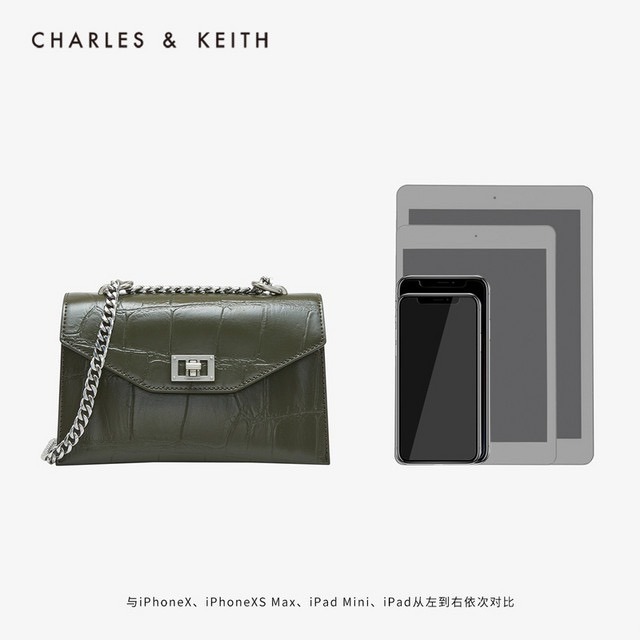 正貨 小ck 翻蓋金屬鎖扣包 單肩斜跨 鏈條包 斜背包 鱷魚包 黑色斜背包-細節圖5