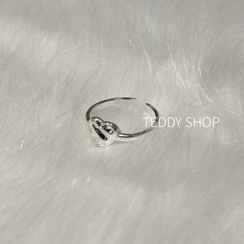 ｜Teddy Shop｜𝑺𝟗𝟐𝟓純銀 愛心水波紋戒指 愛心戒指 水波紋設計 韓系飾品 小眾開口戒 甜美氣質-細節圖5