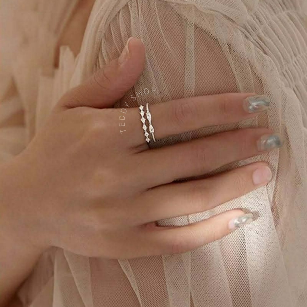 ｜Teddy Shop｜🎀可調節雙層蝴蝶結戒指💖 雙蝴蝶結 戒指 可調節 銀色 蝴蝶結戒指 銀色戒指 氣質 質感-規格圖4