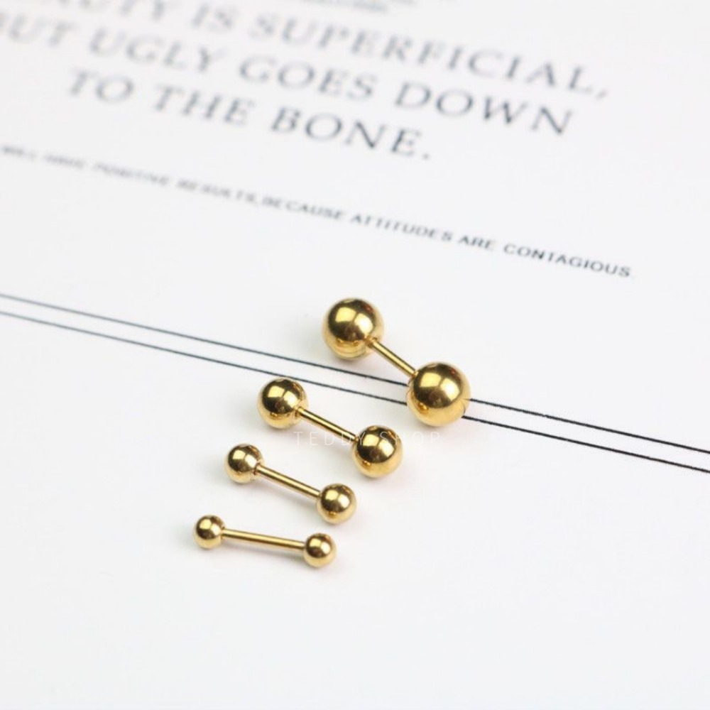 ｜Teddy Shop｜✨細針鈦鋼圓球耳環💎 防過敏 不退色 可碰水 耳環 鈦鋼耳環 抗過敏-規格圖4