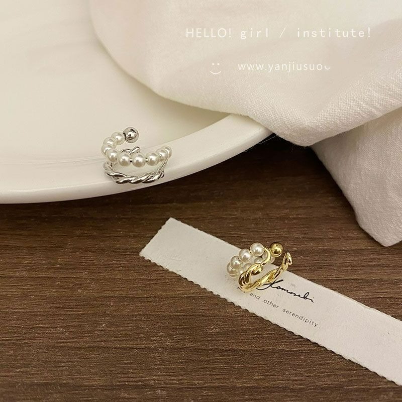 ｜Teddy Shop｜💎法式復古珍珠耳夾🎀 優雅耳夾 氣質飾品 高級感金色款 耳夾 珍珠耳夾-細節圖3