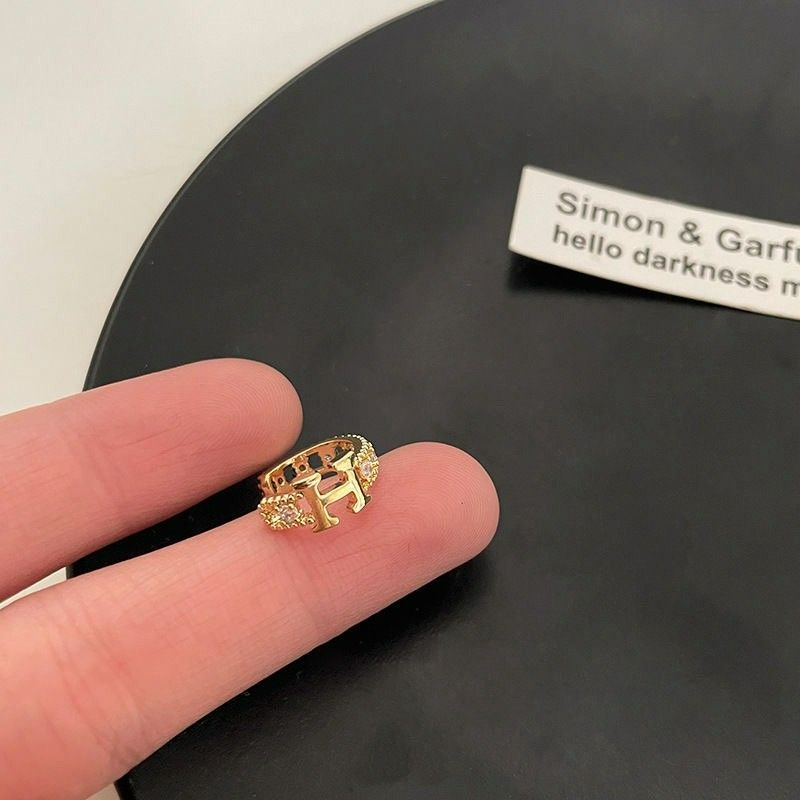 ｜Teddy Shop｜💎高級感微鑲H字母單耳夾🎀 時尚耳夾 法式氣質 小眾設計款 H耳夾 高質感耳夾-細節圖2