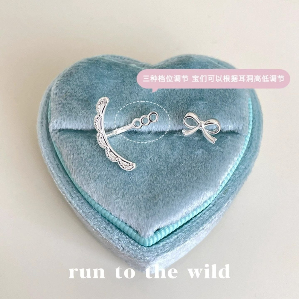 ｜Teddy Shop｜𝑺𝟗𝟐𝟓純銀 💎設計感蝴蝶結後掛式耳環🎀 銀色耳環 氣質耳飾 甜美高級感款-細節圖4