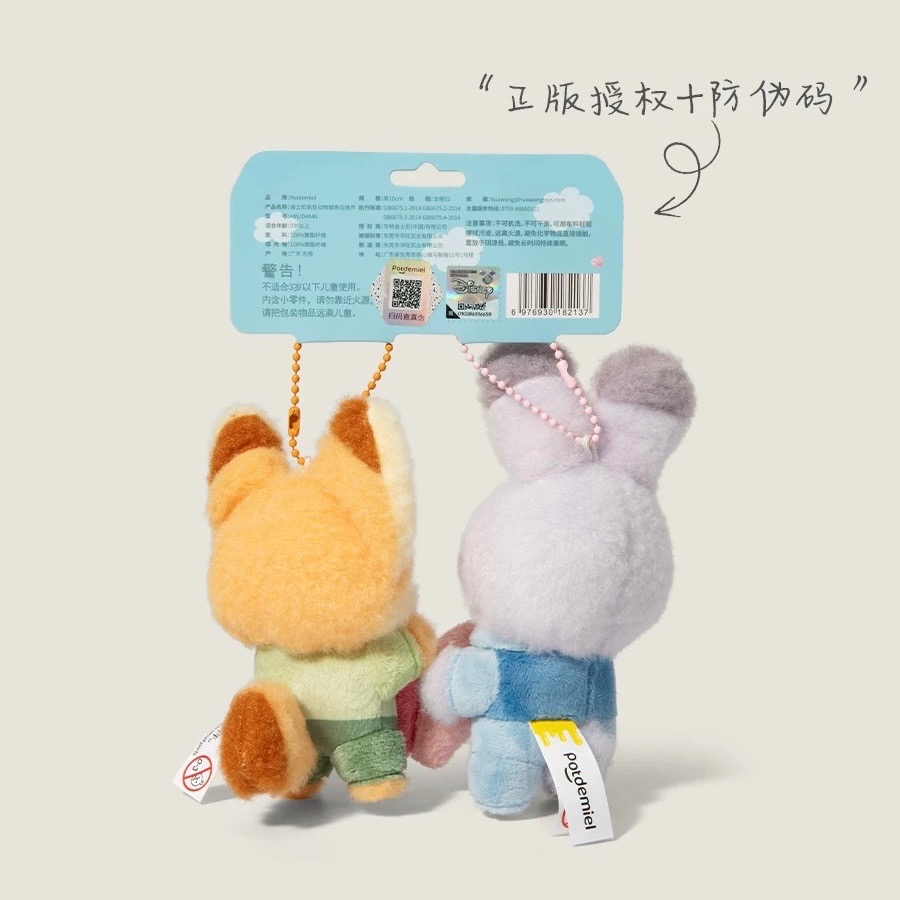 ｜Teddy shop｜WANGXIAO 2正版朱迪尼克瘋狂動物城包包掛件玩偶公仔磁吸情侶掛飾-細節圖3