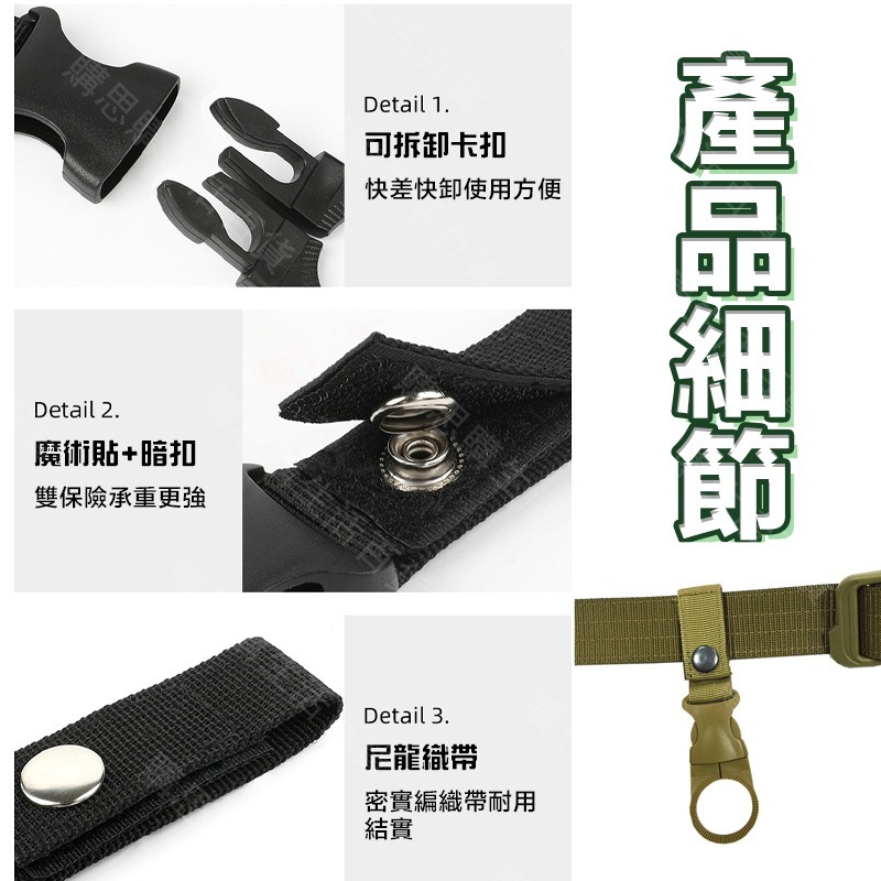 【TW現貨🔥加固鈕扣式】寶特瓶扣環 水壺扣 水瓶扣環 礦泉水扣環 寶特瓶掛勾 礦泉水掛勾 水瓶掛扣 登山 露營-細節圖8