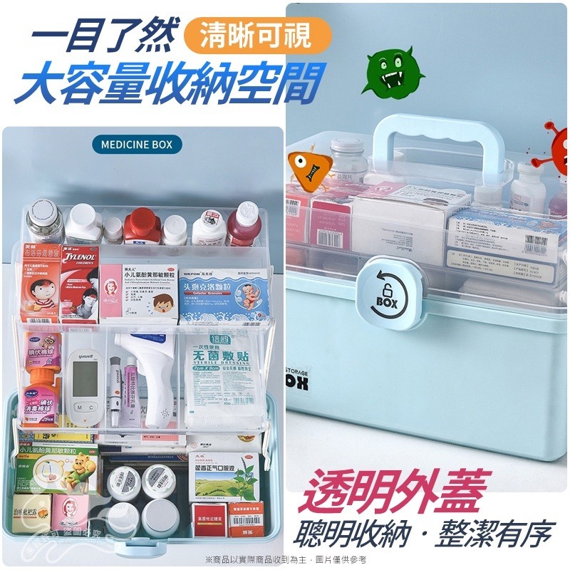 【台灣24H出貨🔥三層好收納】醫藥箱 收納箱 藥箱 保健盒 護理箱 化妝盒 收納籃 急救箱 藥盒 工具箱-細節圖2