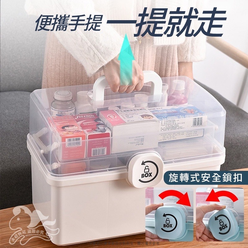 【台灣24H出貨🔥三層好收納】醫藥箱 收納箱 藥箱 保健盒 護理箱 化妝盒 收納籃 急救箱 藥盒 工具箱-細節圖10