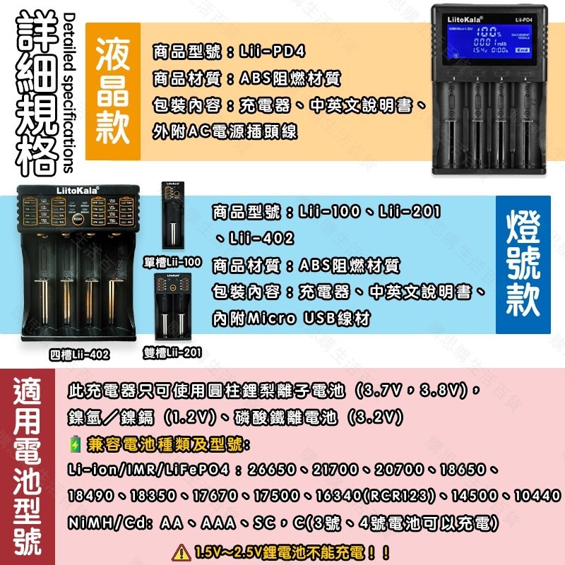 【台灣現貨+發票】LiitoKala 鋰電池充電器 18650充電器 USB充電器 充電電池  3號 4號鎳氫電池-細節圖6