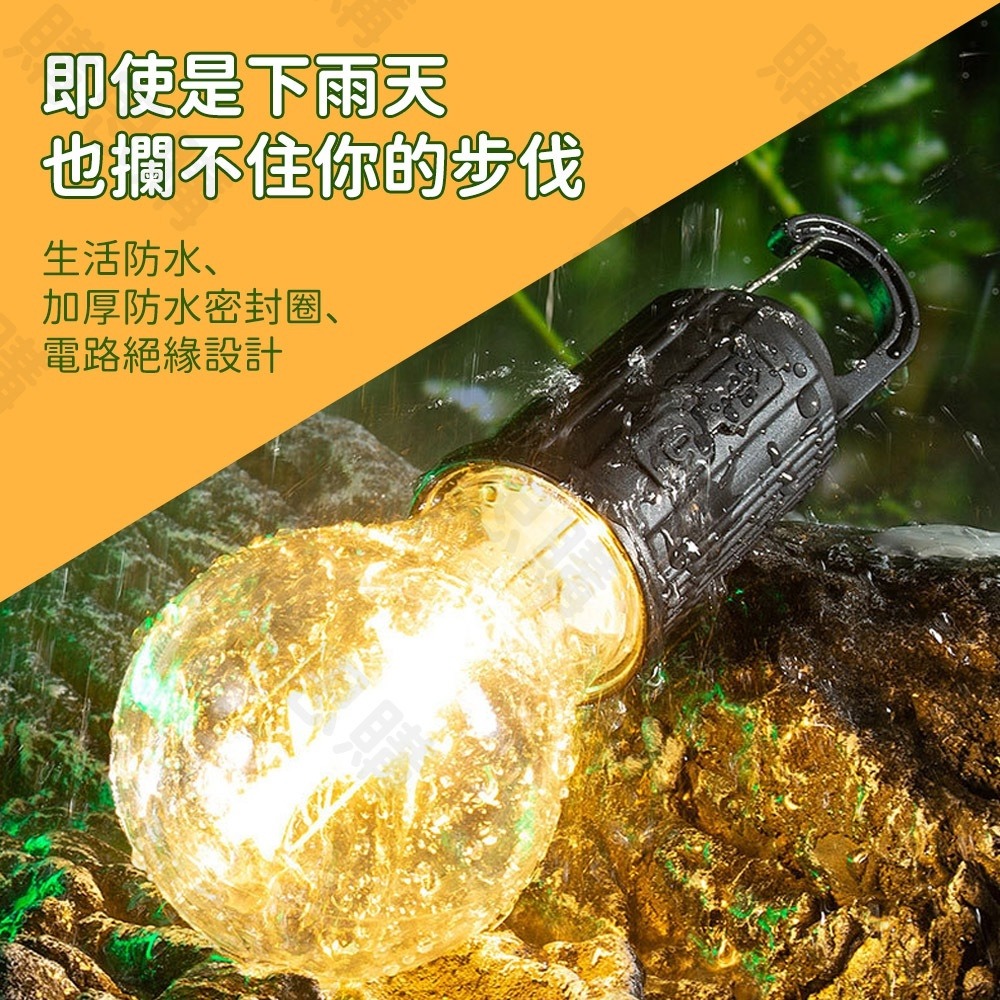 【台灣現貨🔥】露營燈 野營燈 手電筒 充電露營燈 復古燈 圓形燈泡 工業風燈泡 復古提燈 照明燈-細節圖3