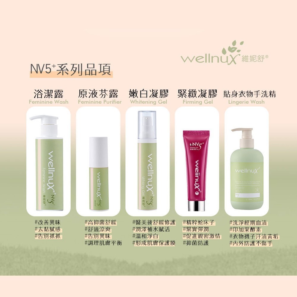 WellnuX有感系列NV5⁺維妮舒浴潔露150ml私密保養專用清潔-細節圖6