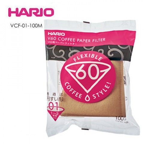 日本HARIO ▎V60圓錐01 ▎無漂白錐形濾紙100張