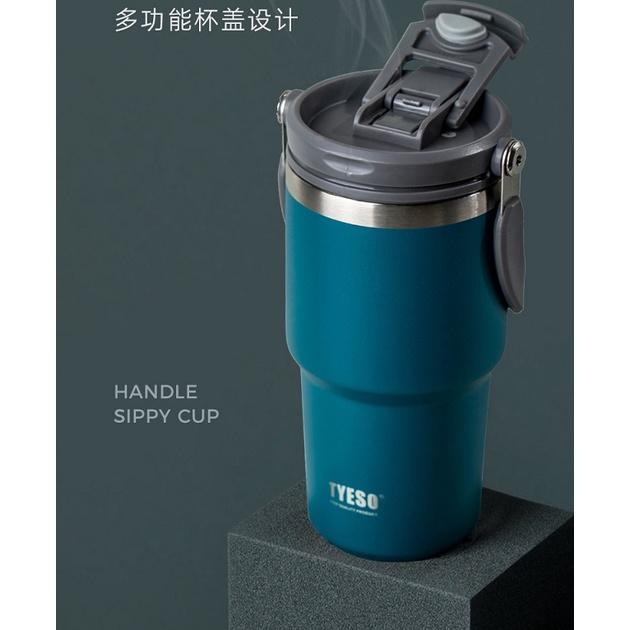 現貨發票 tyeso 雙層保溫 保冷 手提冰霸杯 不鏽鋼杯 隨行杯環保杯 咖啡杯 保溫杯 隨身杯 咖啡隨行杯 現貨發票-細節圖3