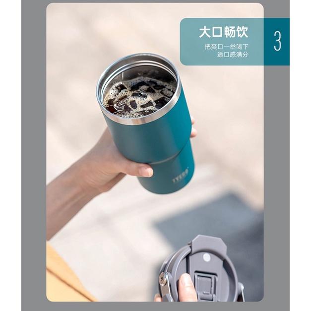 現貨發票 tyeso 雙層保溫 保冷 手提冰霸杯 不鏽鋼杯 隨行杯環保杯 咖啡杯 保溫杯 隨身杯 咖啡隨行杯 現貨發票-細節圖8