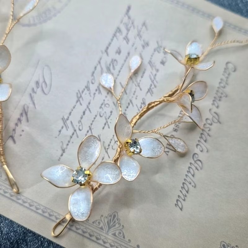 [手作系列076-1] 新娘髮飾頭飾 手作水晶花 新娘飾品-細節圖3