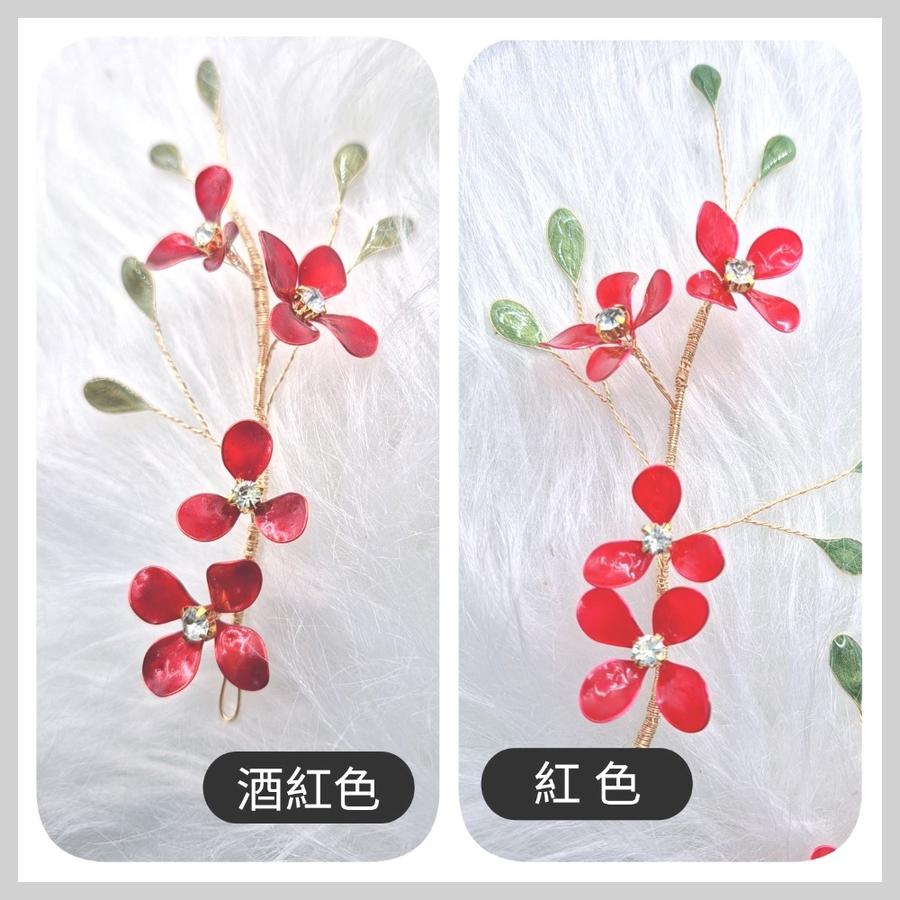 [手作系列076-3] 新娘髮飾頭飾 手作水晶花 新娘飾品-細節圖2
