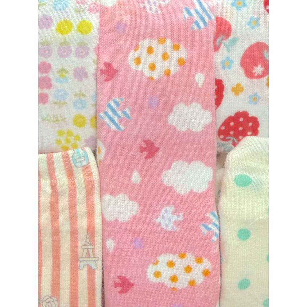 西松屋 女童純棉內褲五件組 蘋果・雲・條紋・小花・圓點 (100cm/110cm/120cm/130cm)-細節圖4