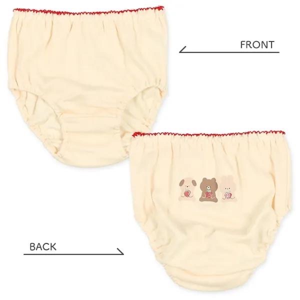 西松屋 全棉女童三角內褲 四件組 動物・草莓 (100cm/110cm/120cm)-細節圖2