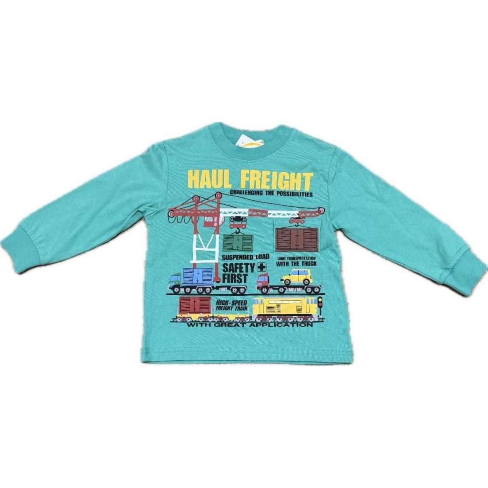 日本 Naughty Company 全棉貨櫃可翻長袖T恤 貨櫃車(100cm/110cm)-細節圖3