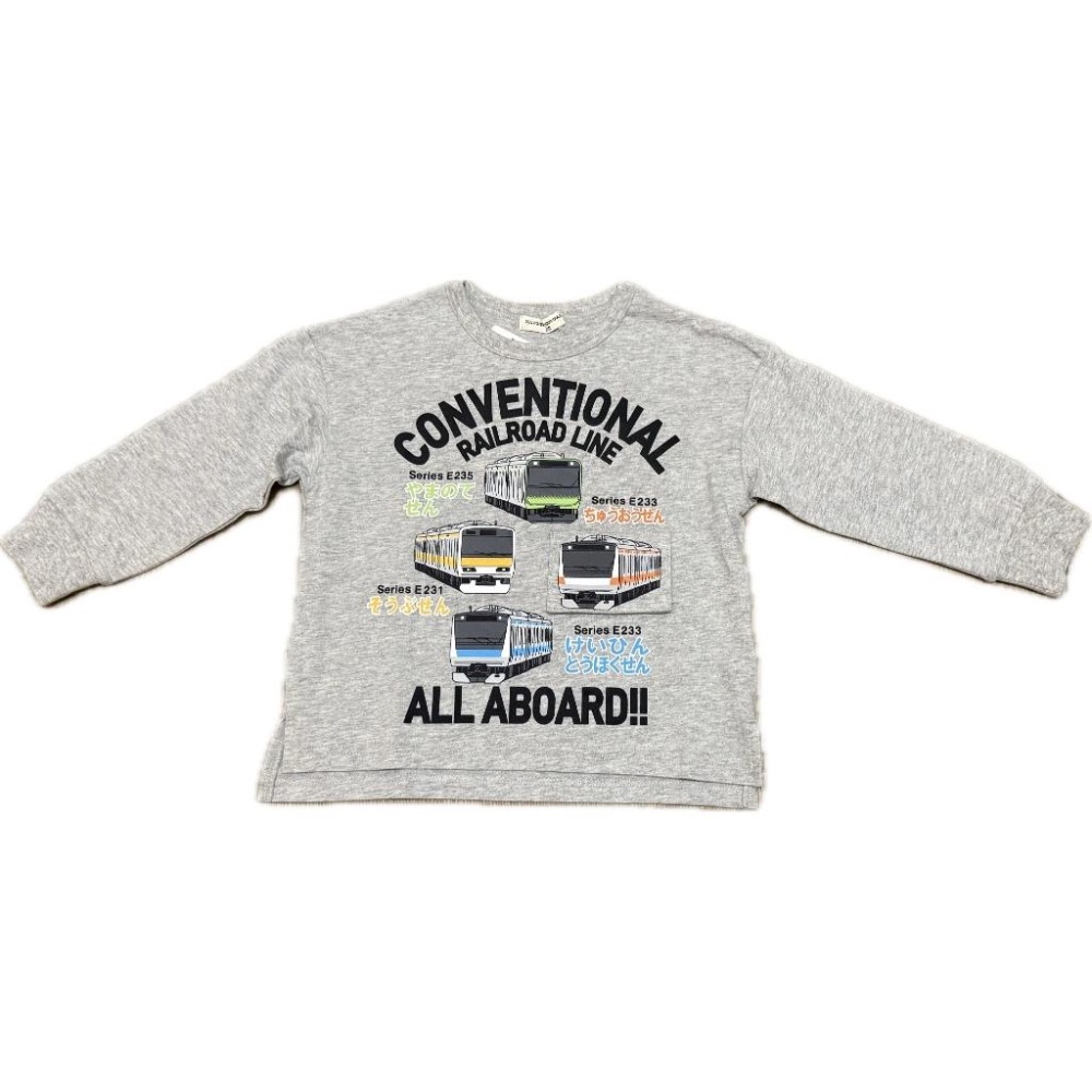 日本 Naughty Company 全棉電車可翻長袖T恤 電車(100cm)-細節圖5