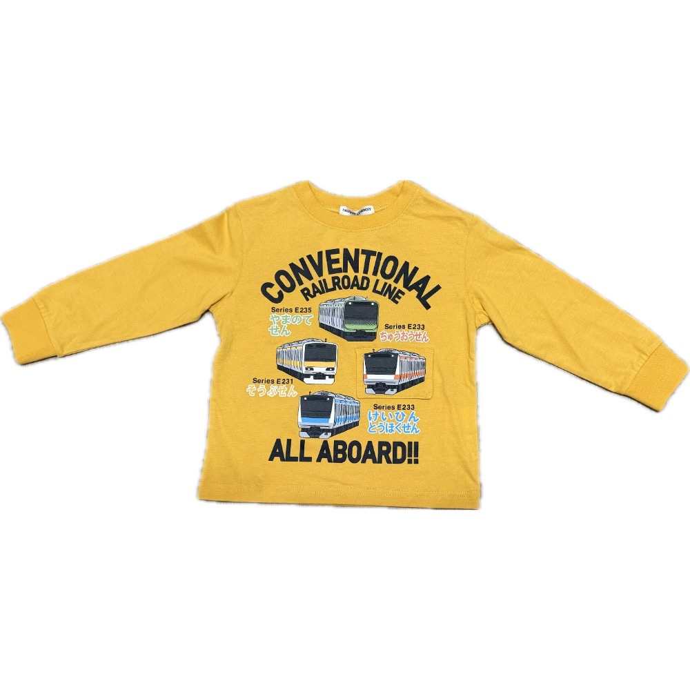 日本 Naughty Company 全棉電車可翻長袖T恤 電車(100cm)-規格圖8