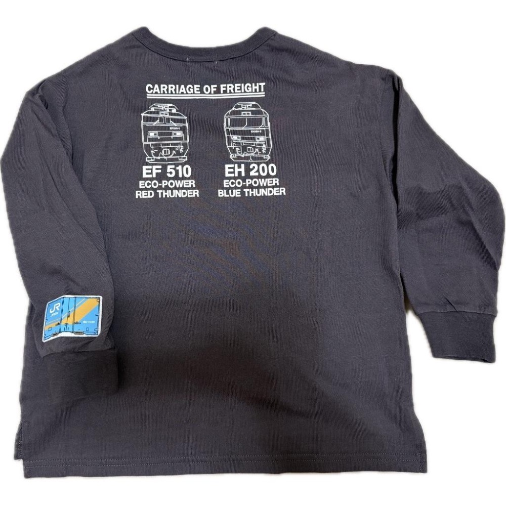 日本 Naughty Company 全棉圖案JR貨櫃可翻長袖T恤 電車(100cm/110cm/120cm)-細節圖5