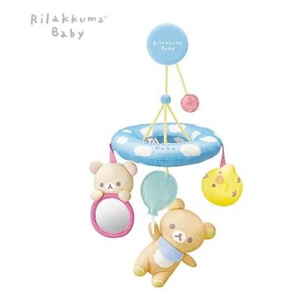 日本進口 Rilakkuma Baby 拉拉熊嬰兒手搖鈴/安撫巾/掛鈴-細節圖4