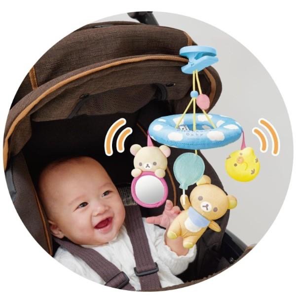 日本進口 Rilakkuma Baby 拉拉熊嬰兒手搖鈴/安撫巾/掛鈴-細節圖6