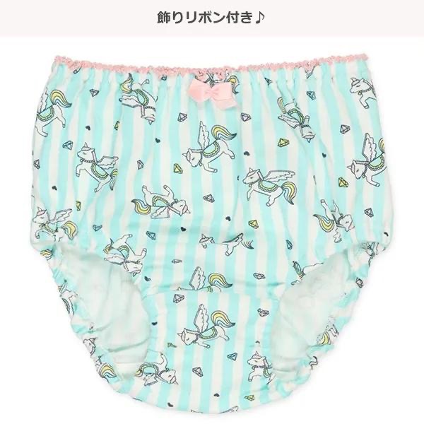 西松屋 女童全棉內褲四件組 彩虹·獨角獸 (100cm/110cm/120cm)-細節圖3