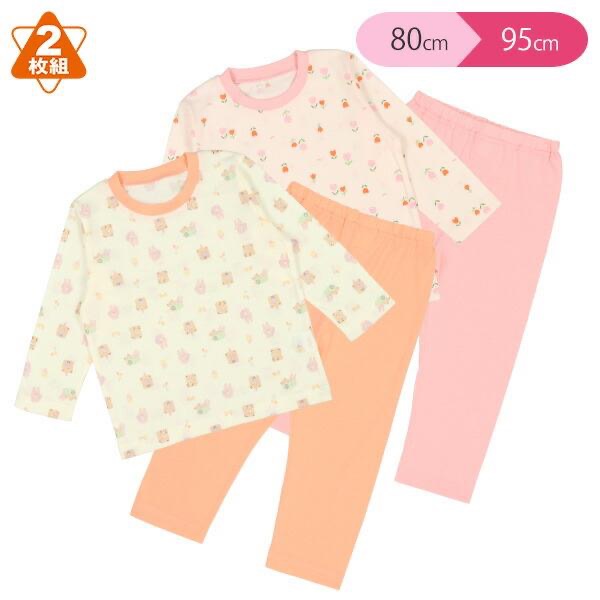 西松屋 ALL SEASON 長袖套裝 熊與鬱金香2套組 (80CM/90CM/95CM)  居家服 睡衣 空調服-細節圖2