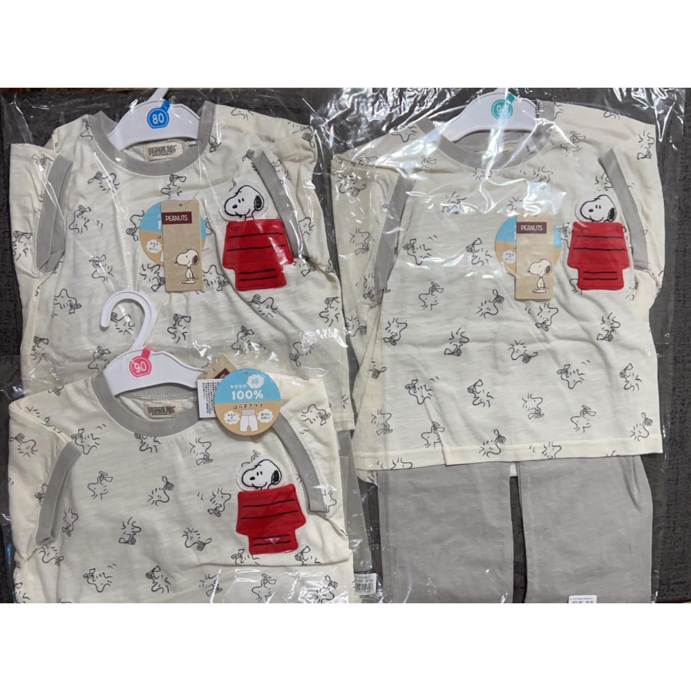 Peanuts 史努比Snoopy短袖卷腹套裝 全棉護肚裝 (80cm/90cm/95cm)  睡衣 空調服-細節圖3