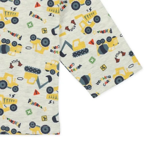 西松屋 ALL SEASON 長袖卷腹套裝 護肚裝 工程車 (100cm/110cm) 四季著用 居家服 睡衣-細節圖4