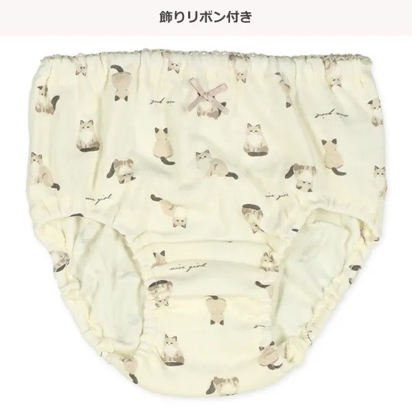 西松屋 女童純棉內褲四件組 貓・櫻桃・蝴蝶・花 (120cm/130cm/140cm)-細節圖2