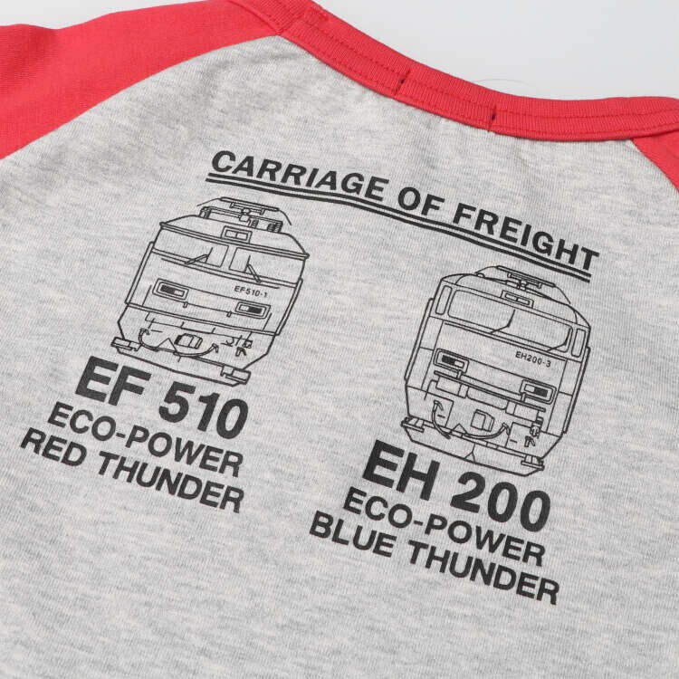 日本丸高衣料 moujonjon JR貨運列車 插肩短袖T恤 藍/紅(110cm/120cm)-細節圖8