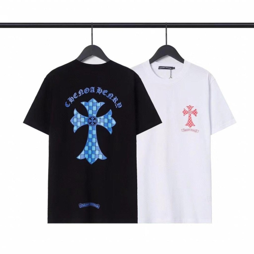 Leather Cross Embroidered T-shirt Chrome Hearts 23ss T-shirt 