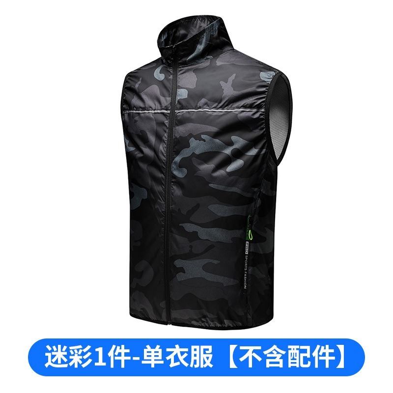 24V5萬電池風扇夏季冷氣空調服男降溫馬甲附風扇的衣服戶外釣魚工作服-細節圖5