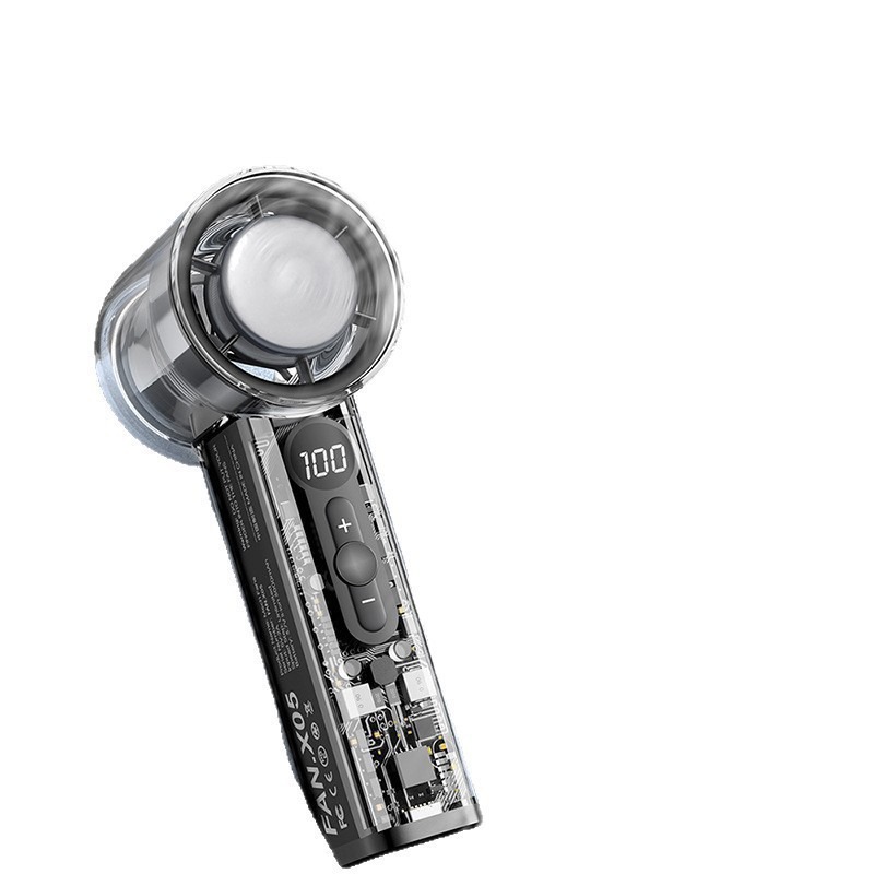 全新X05透明機甲高速100檔冷氣冰敷小電風扇便利渦輪手持迷你風扇-細節圖5