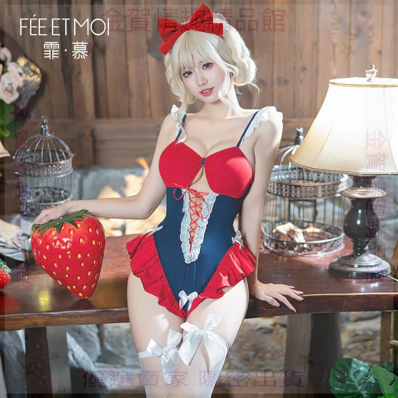 霏慕白雪姬の甜欲開襠露臀連體衣套裝免脫7031情趣內衣性感純欲-細節圖3