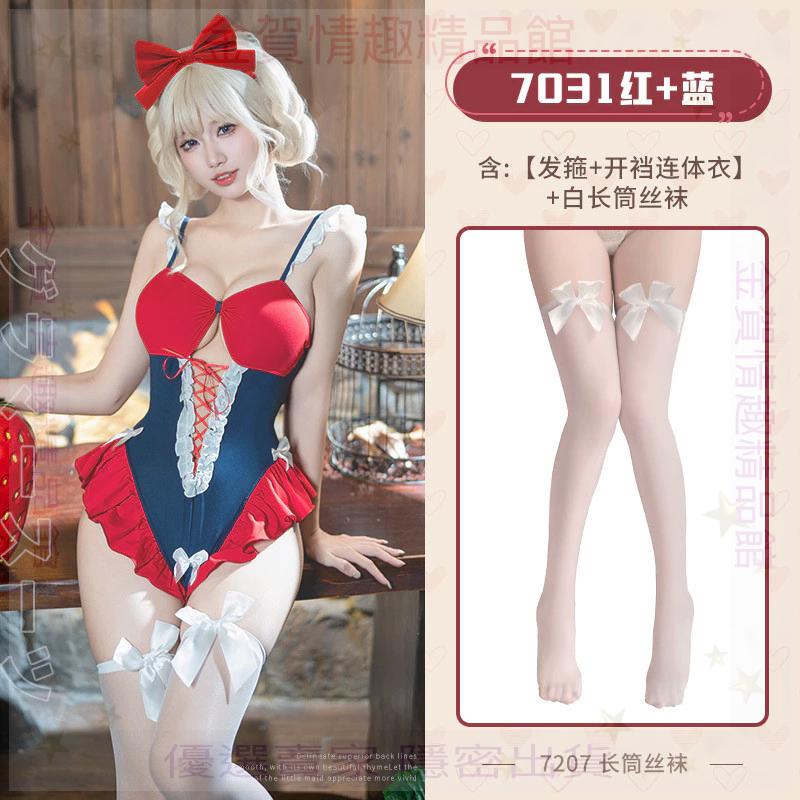 霏慕白雪姬の甜欲開襠露臀連體衣套裝免脫7031情趣內衣性感純欲-細節圖7