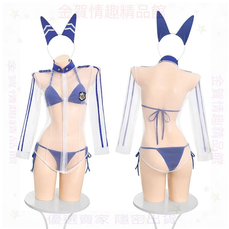 霏慕勝利女神比基尼性感透視三點式胸罩內褲套裝情趣內衣-細節圖5