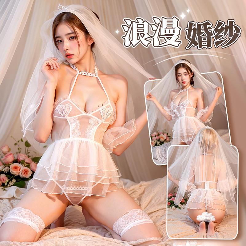姬欲情趣內衣睡衣蕾絲誘惑透明裝性感婚紗免脫制服調情睡裙9741-細節圖2