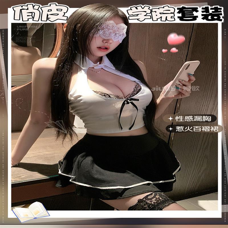 姬欲絲絨拼蕾絲連體女仆短裙性感純欲裸臀免脫誘惑情趣內衣5194-細節圖8