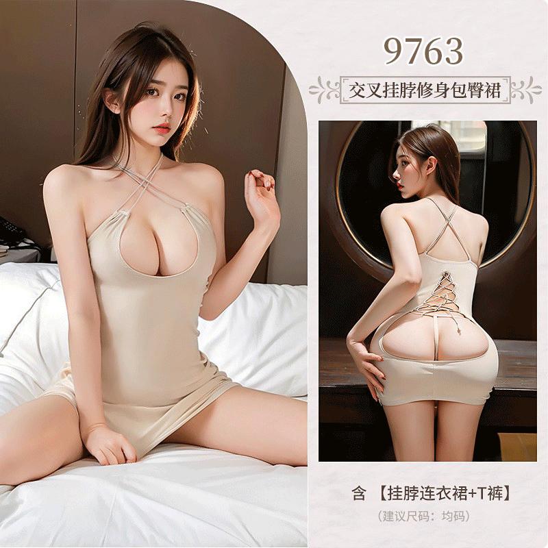 姬欲情趣內衣連體包臀裙露背走光誘惑性感純欲套裝免脫后媽裙9763-細節圖6
