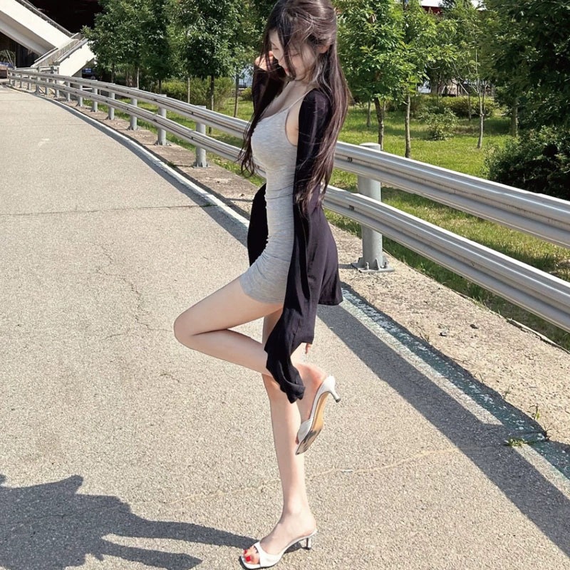 新品同款式舒適慵懶感~簡約女人味防曬長款薄開衫冷氣衫防曬外套-細節圖3
