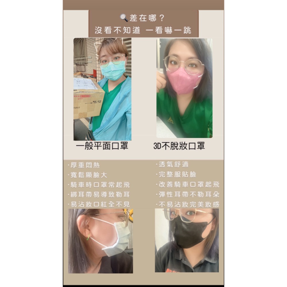 3D立體不脫妝口罩😷獨立包裝 | 乾淨衛生-細節圖4