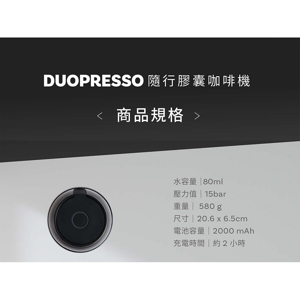 【全新未使用】 iNNOHOME Duopresso 隨行膠囊咖啡機 (灰) 隨行咖啡機-細節圖6