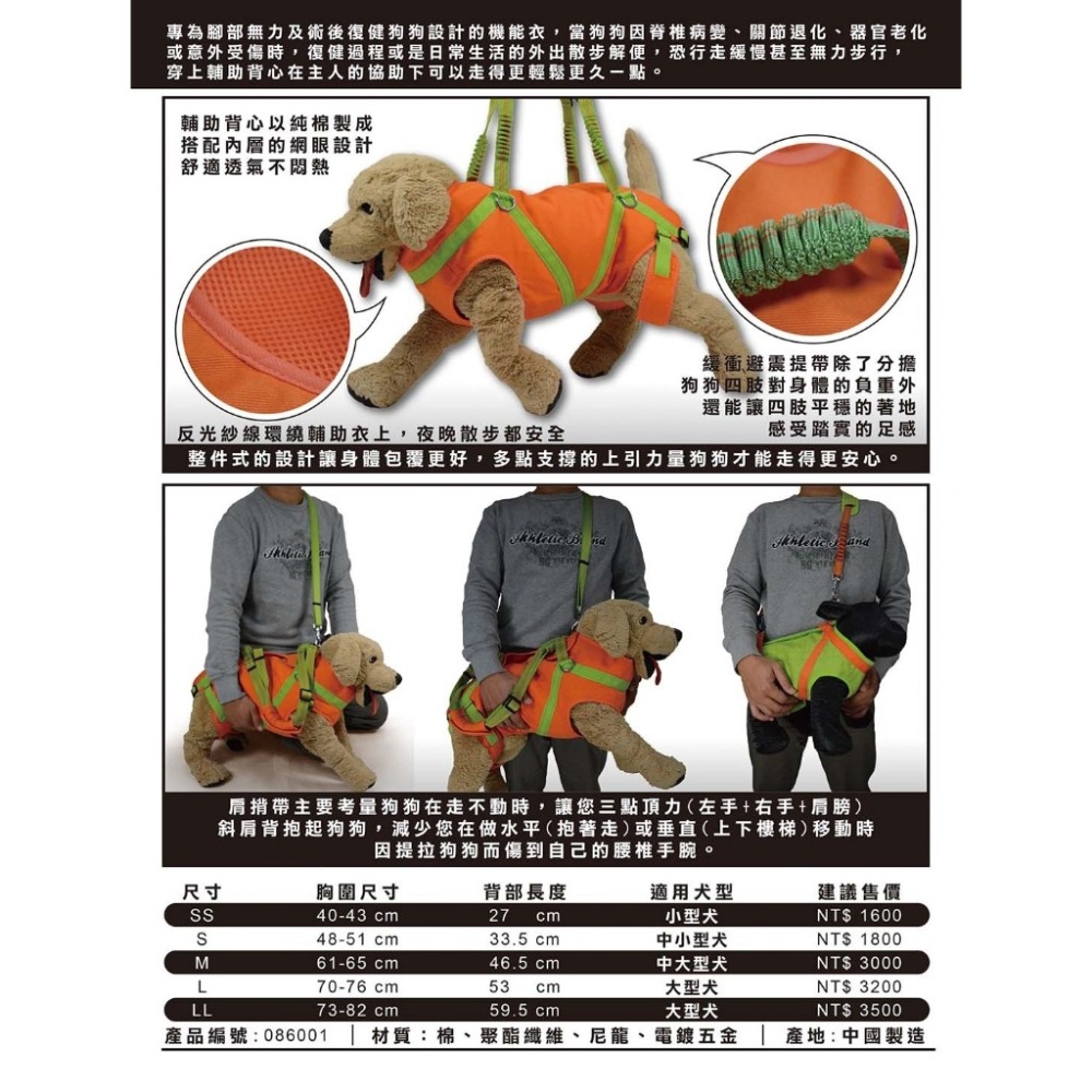 【近似全新】BORNIER 老狗 狗狗輔走型機能衣-M號 [胸圍 61-65CM] 中型犬 復健狗狗 術後-細節圖6
