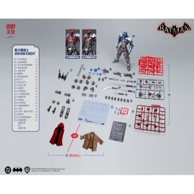 2026第一季[和模線] 圓野文化 超限零點 第四彈 蝙蝠俠 阿卡姆騎士 超可動 組裝模型 [鳳山柴積店]-細節圖9