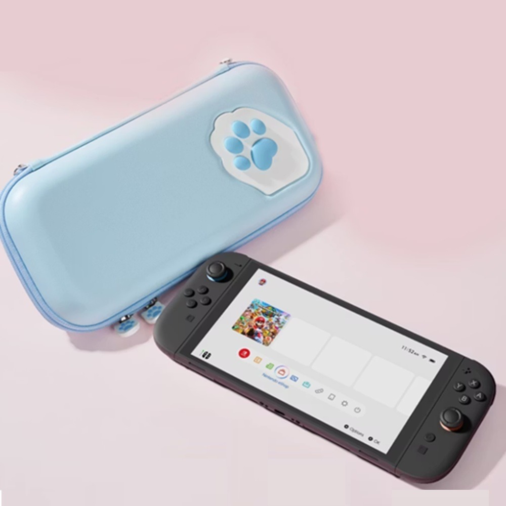 【AS電玩】 極想 NS2 Switch 2 主機專用 貓掌 貓爪 收納包 粉色 藍色-規格圖4