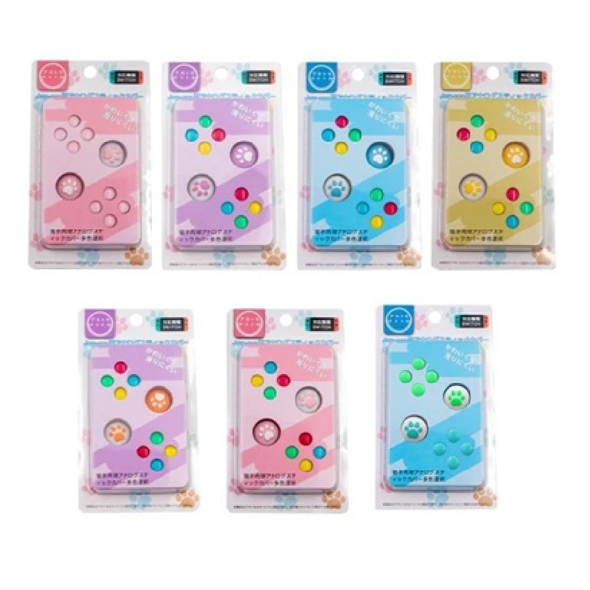 【AS電玩】NS Switch Joy con 彩色 貓爪造型 類比套 + 按鈕帽套 按鈕貼-細節圖2